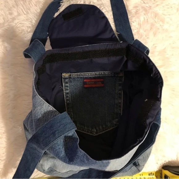 𝅺HOMEMADE denim jean purse handbag. - Picture 4 of 7
